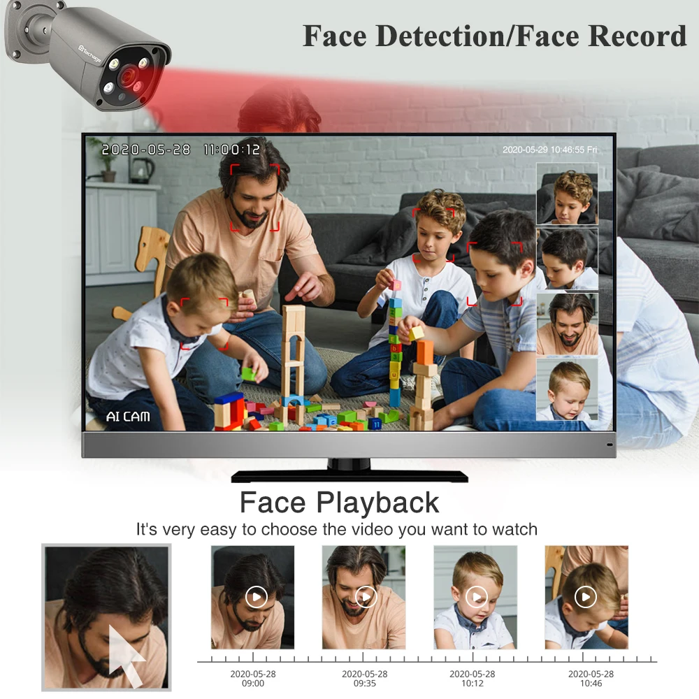 Techage UHD 4K 8MP 5MP Sicherheit POE Kamera 3