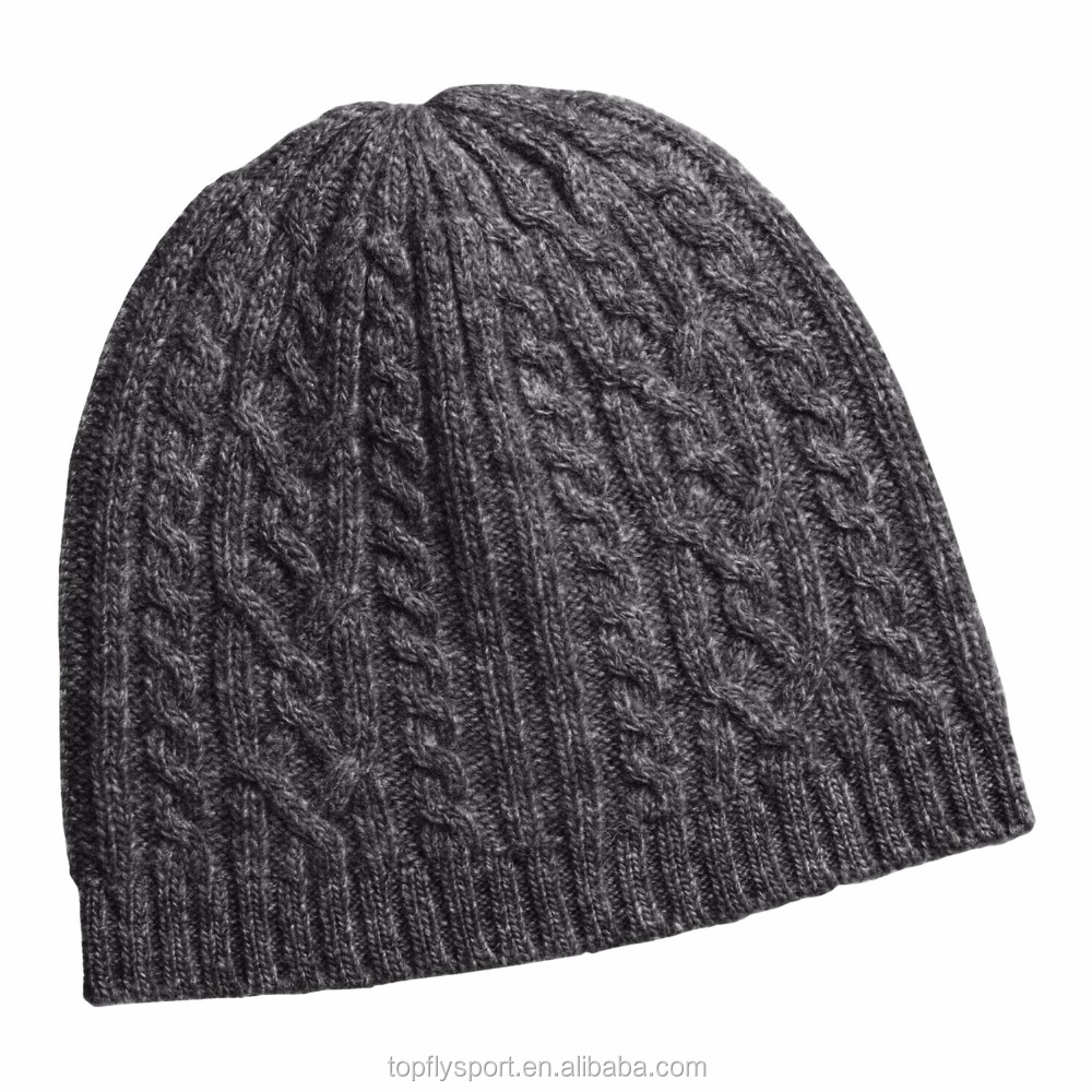 Grey Merino Wool Beanie Hat 3