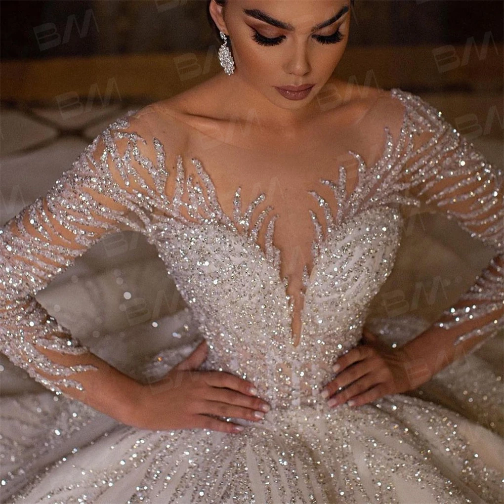 Perlen Sexy Braut Kleider Vestidos De Novia Luxus