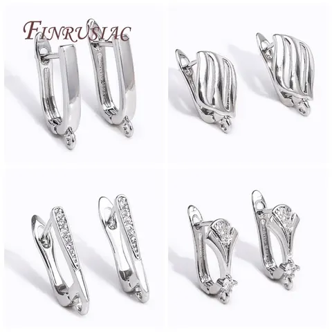 18K Gold Ohrring-Set mit Zirkon-Haken