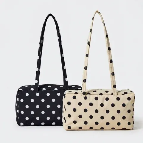 Eco-Friendly Polka Dot Nylon Shoulder Bag
