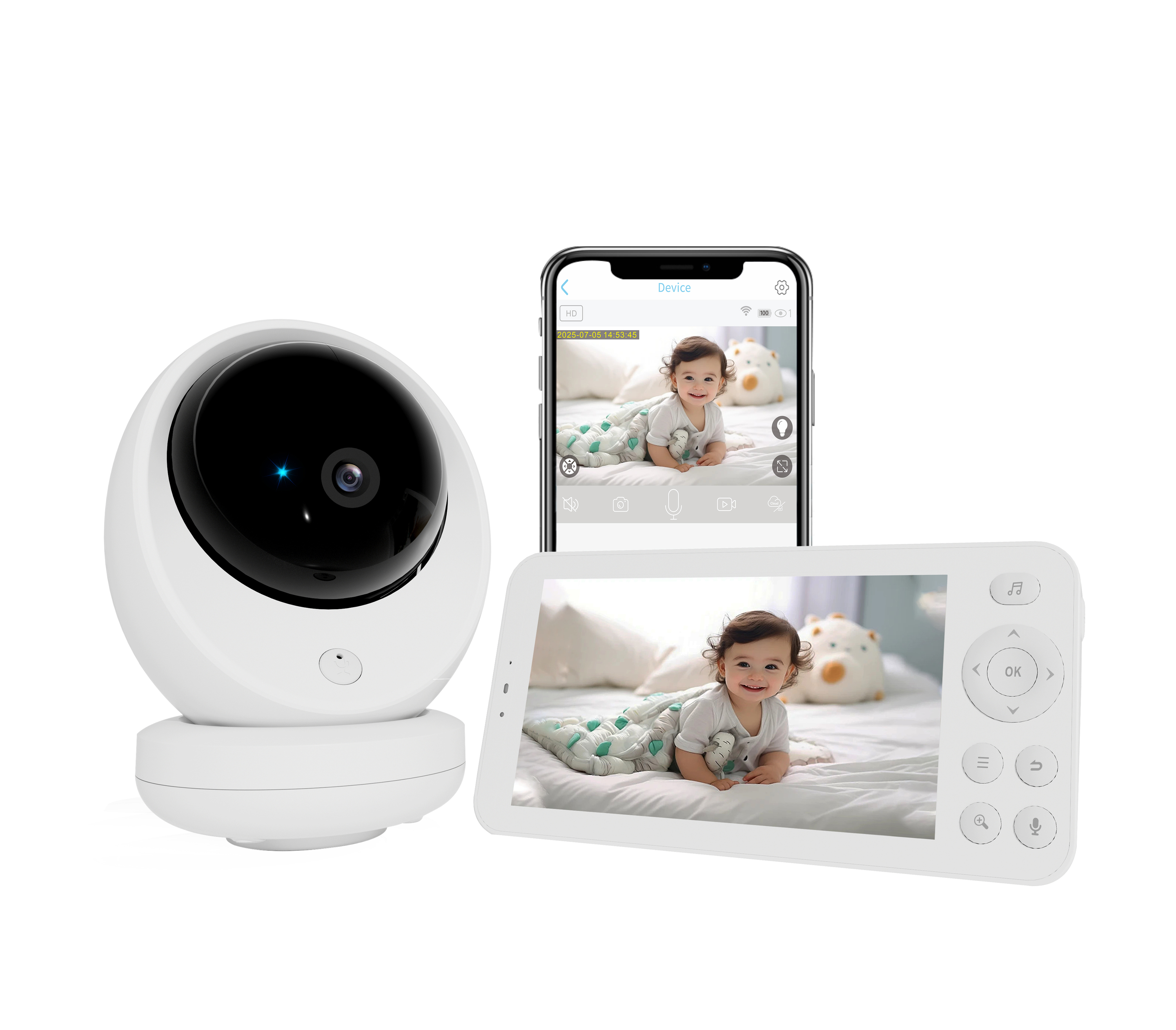 2K Baby Monitor with 5.5 Inch Screen 2