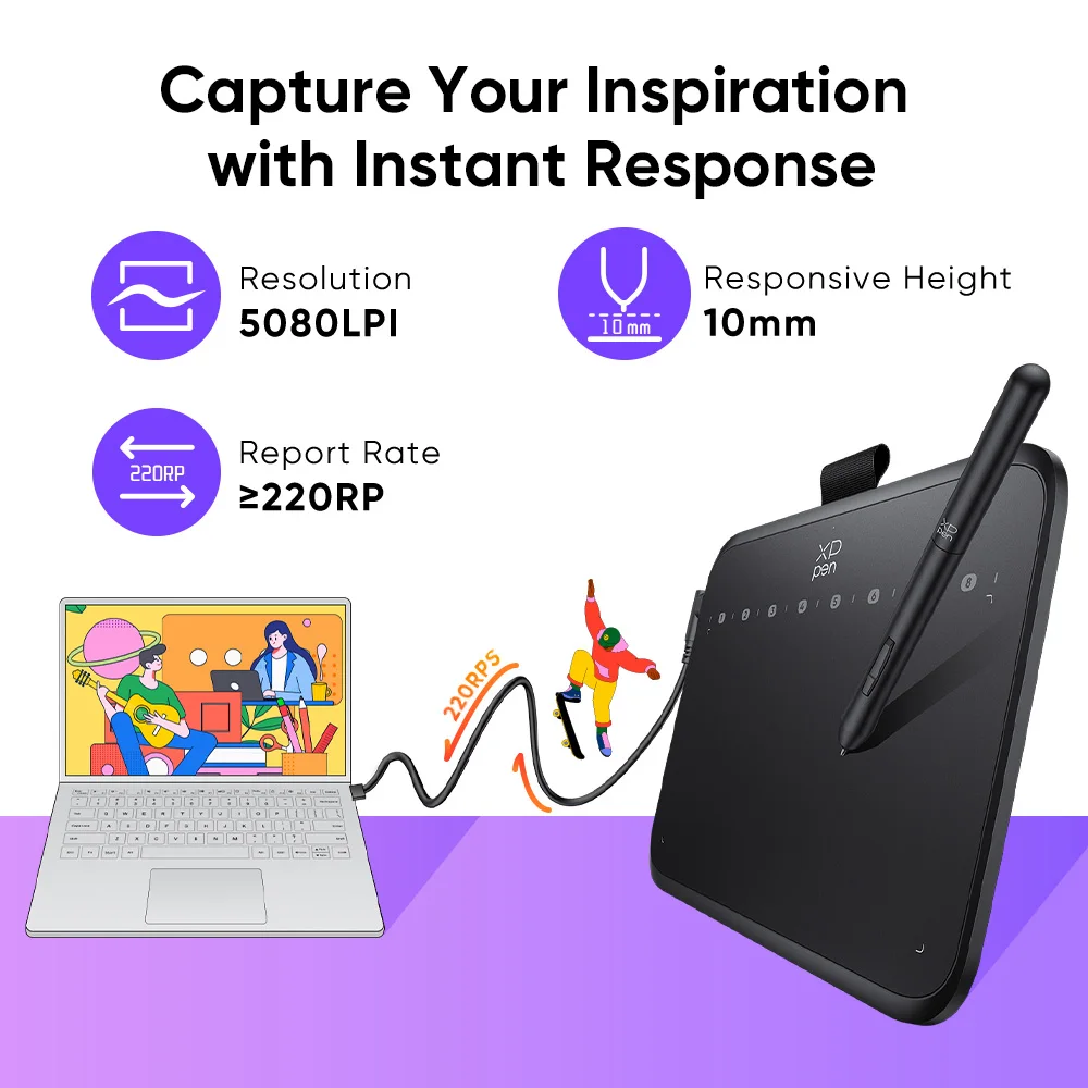 Graphics Tablet with 8 Keys and 60° Tilt 3