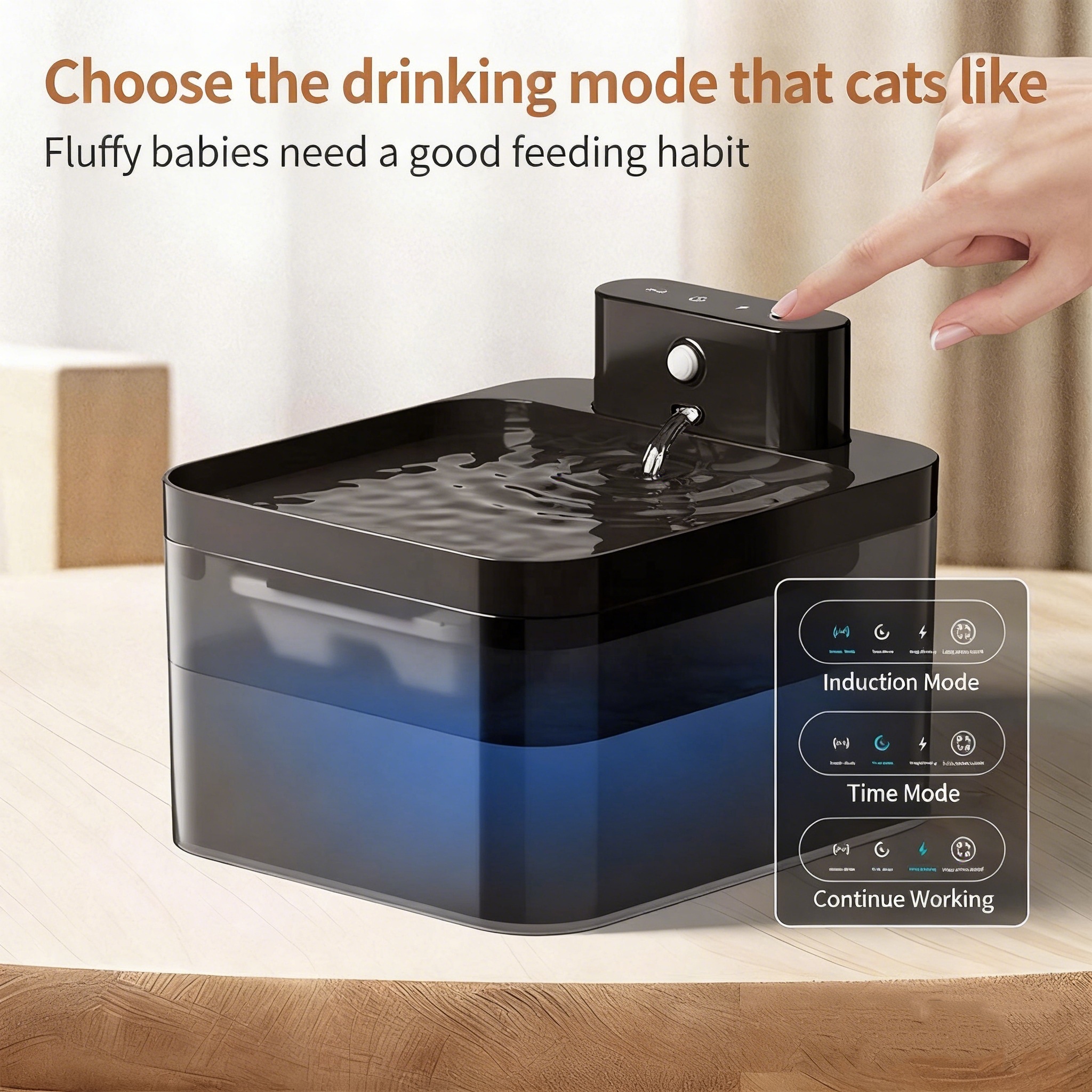 2600mAh Wireless Rechargeable Stainless Steel Waterproof Pet Water 2
