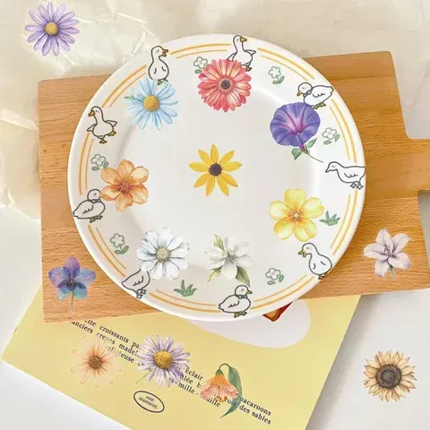 Retro-Blumenaufkleber