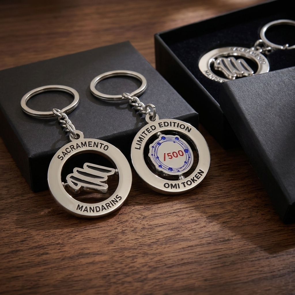 Rotating Personalized Text Keychain