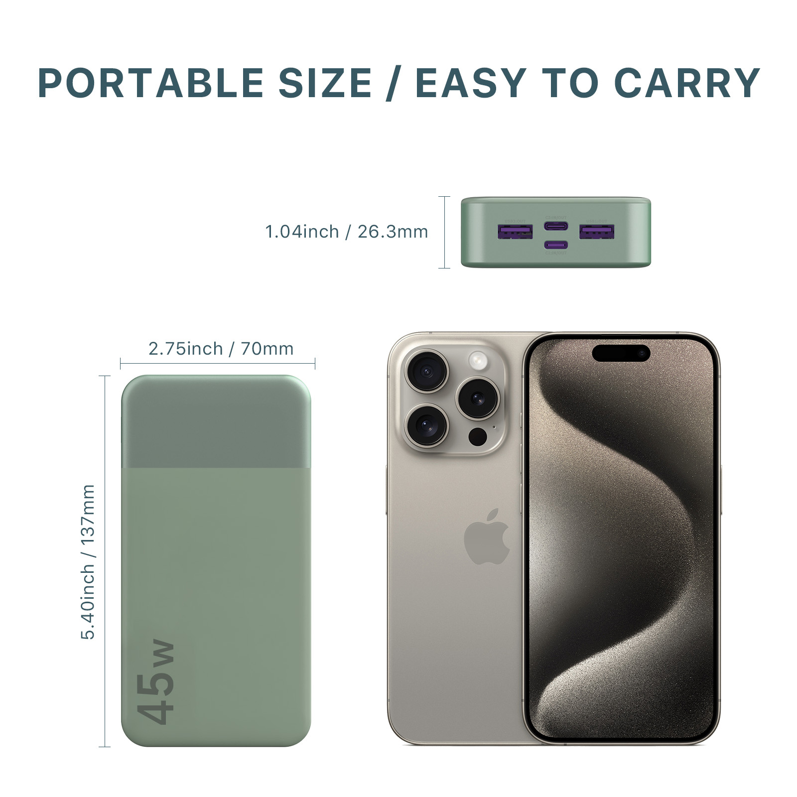 45W Fast Charging Laptop Power Bank 20000mAh 4