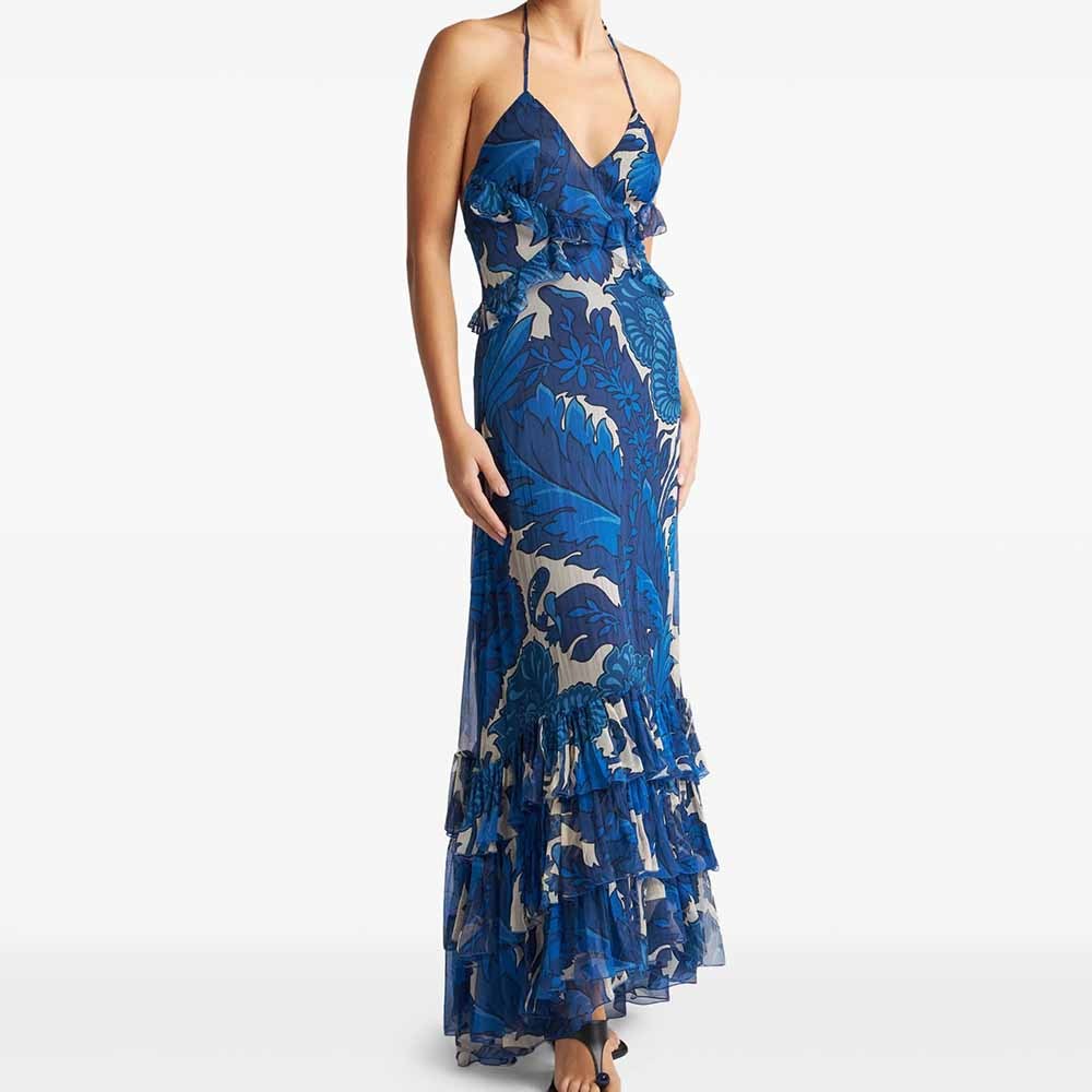 Floral Chiffon Maxi Dress with Ruffles 2