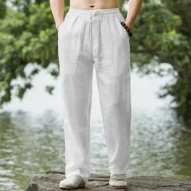 Übergroße Herrenhose aus Baumwolle und Leinen 4