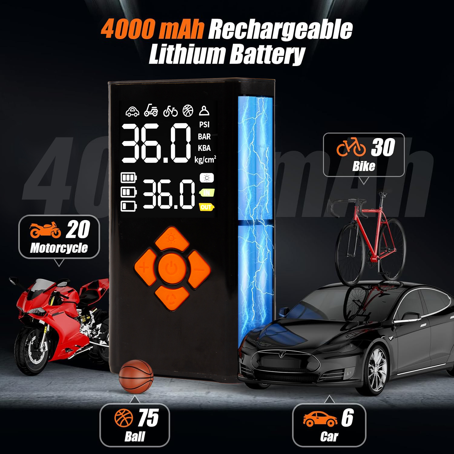 Digital Mini Tire Inflator 150 PSI 2