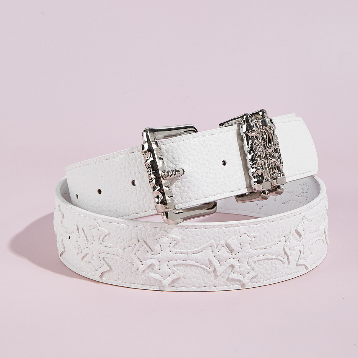 Retro Multicolor Cross Leather Belt Unisex 2
