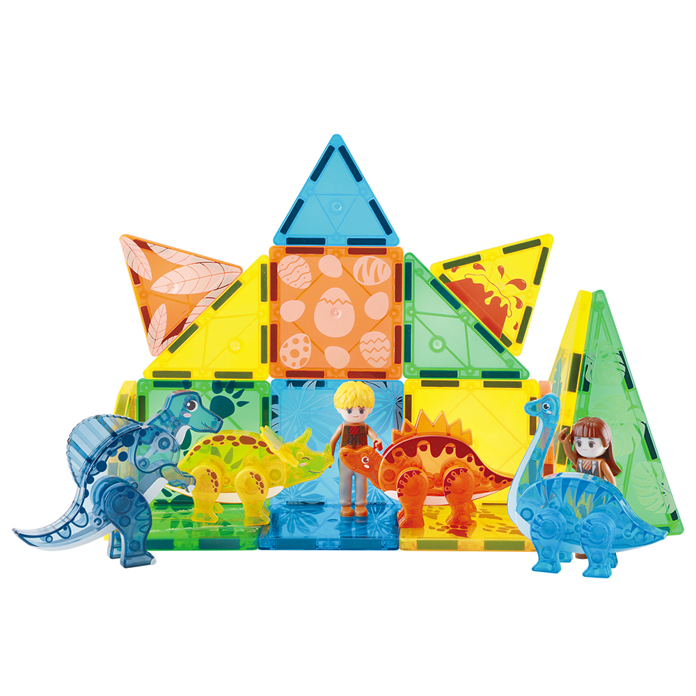 49-Piece Dino 3D Magnetic Building Tiles 2