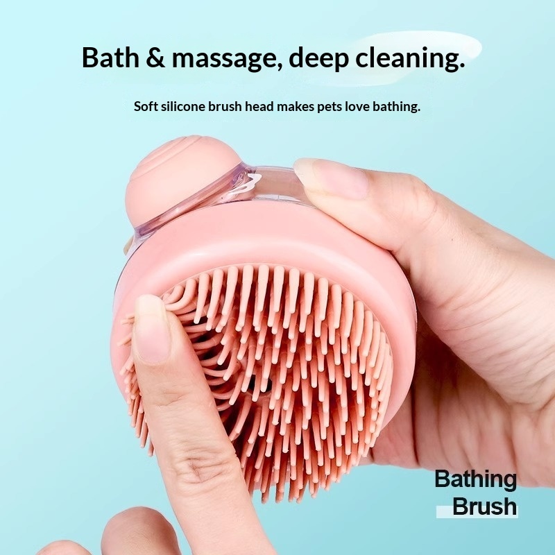 Pet Bath Massage Gloves With Long Handle 2