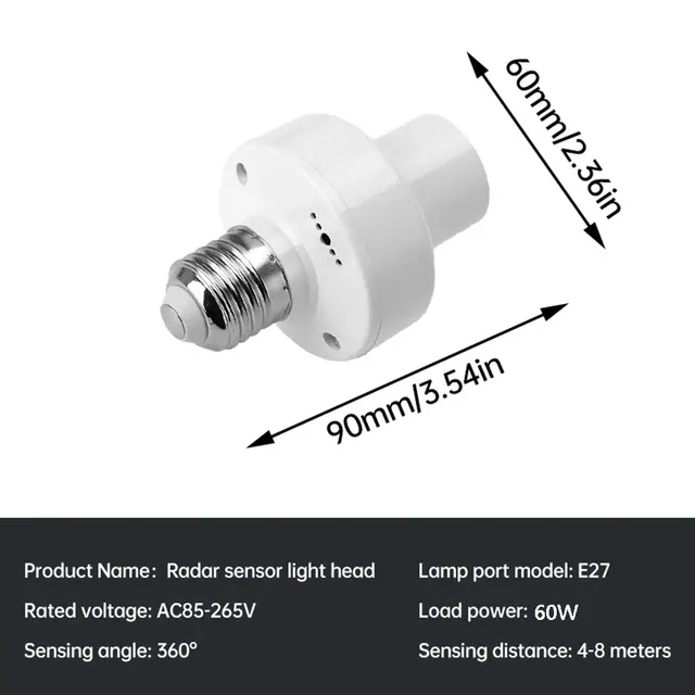 E27 Motion Sensor Lamp Socket with Timer 4