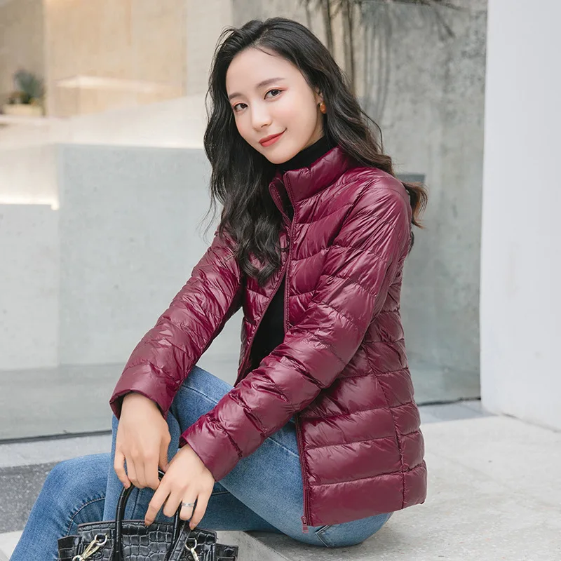 Frauen Frühlings Jacke Mode Kurze Ultraleichte Packbare Puffer 3