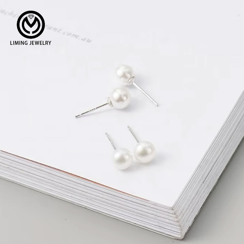 925 Sterling Silver Freshwater Pearl Bridal Studs 2