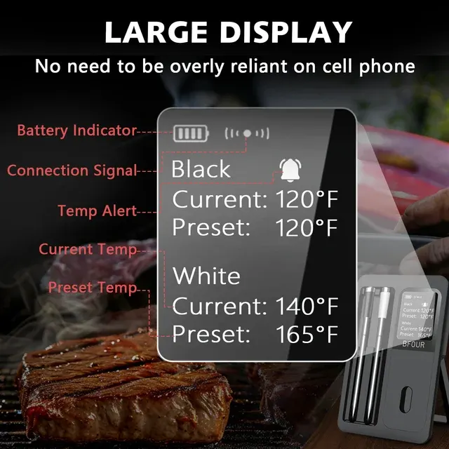 Wireless Bluetooth Meat Thermometer, IP67 2
