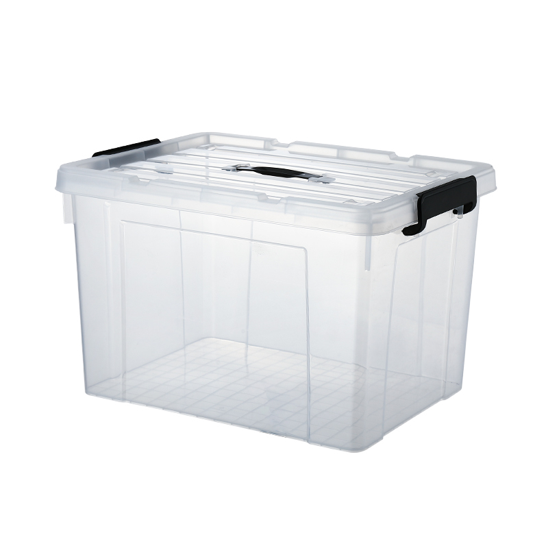 Transparent Storage Bin with Lids and Wheels 4