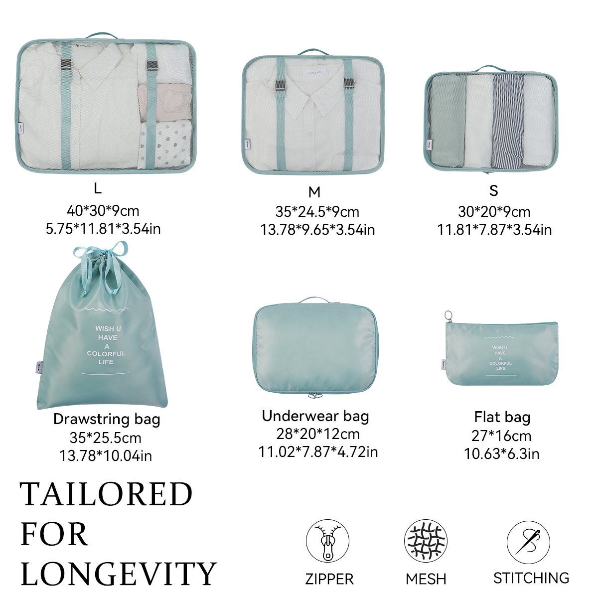 6-Piece Polyester Packing Cubes Organizer Set 3