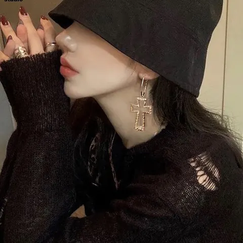 Cross Drop Earrings