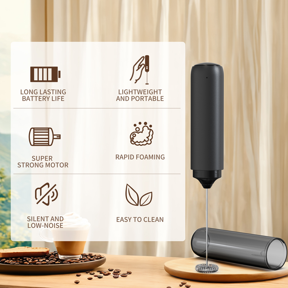 Rechargeable Milk Frother for Coffee and Latte 2