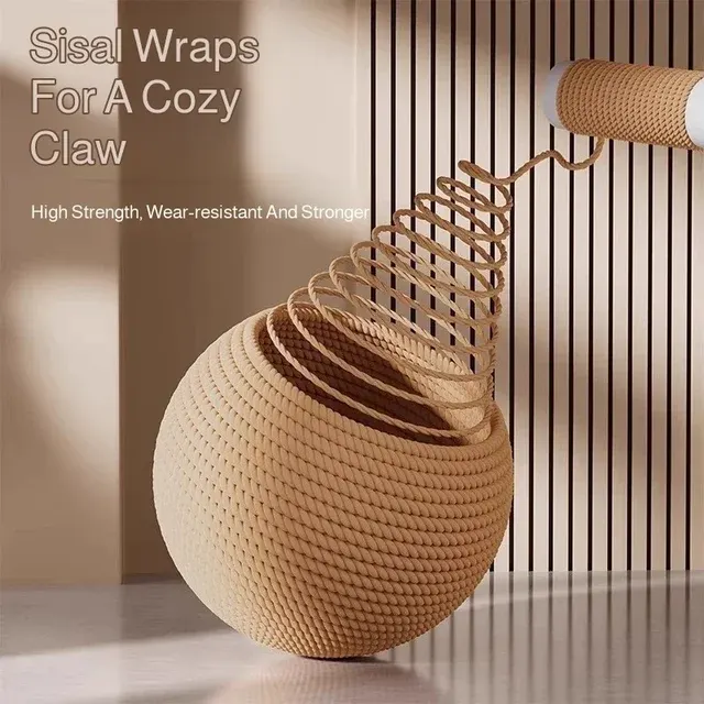 Interactive Sisal Cat Scratch Ball with Bell 3