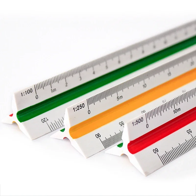 30 cm Dreieckiges Maßstabslineal 1:20–1:500 Gerades Lineal aus 3