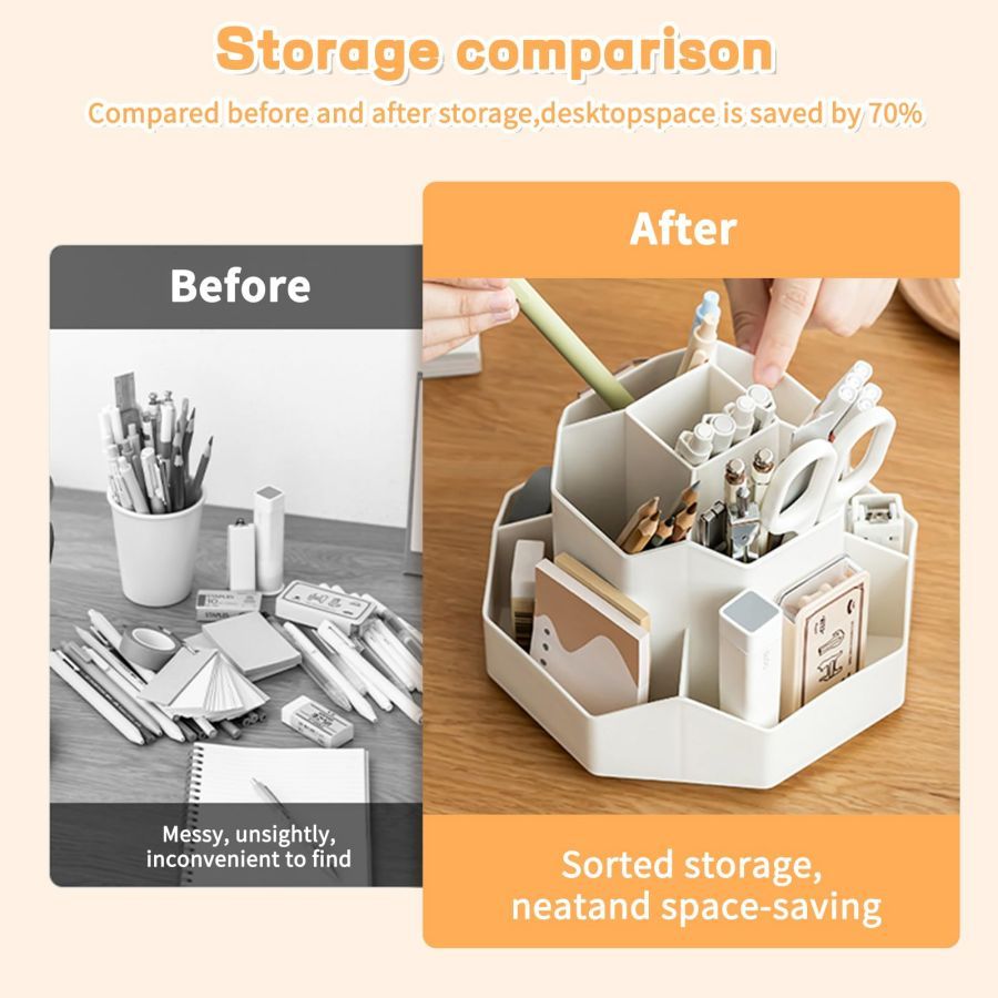 Rotating Metal 9-Slot Pen Holder 2