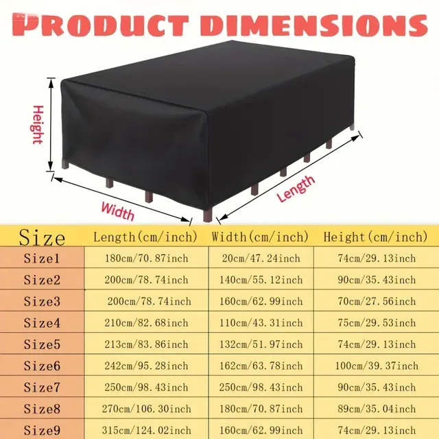 Waterproof Outdoor Patio Furniture Cover, Size 500 2
