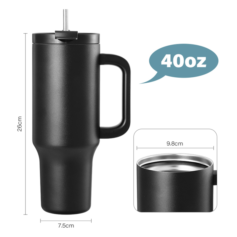 Stainless Steel Tumbler 40oz with Straw 3
