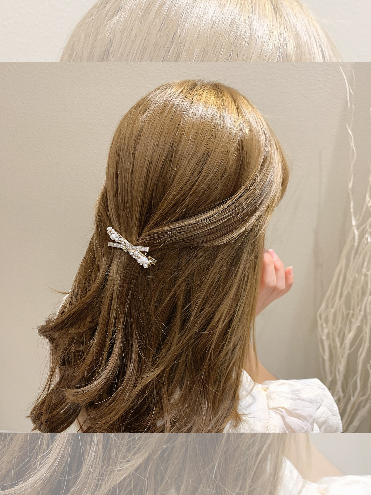 Girls Heart Pearl Diamond Side Clip Hair Accessories
