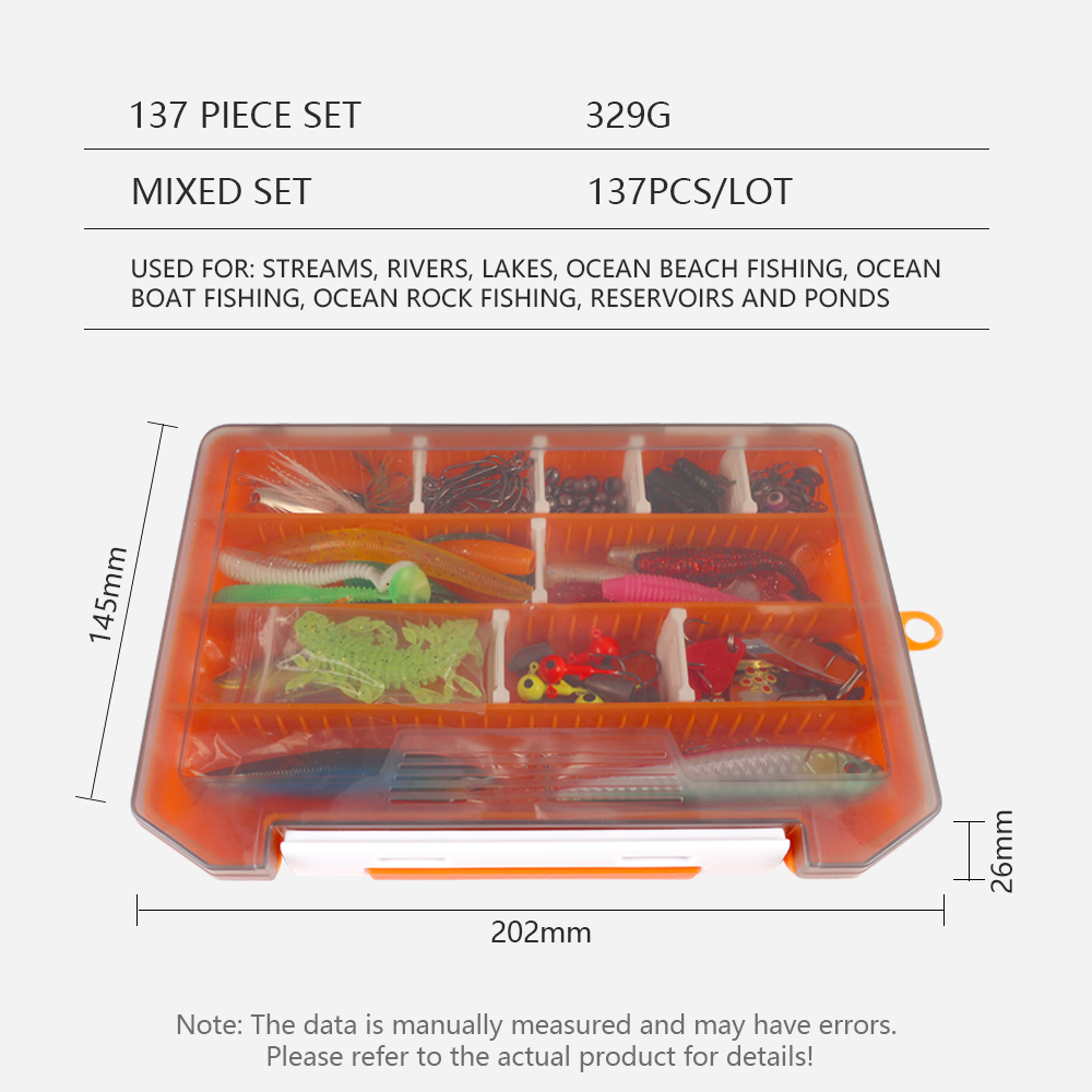 137-Piece Fishing Tackle Kit Soft Baits 3