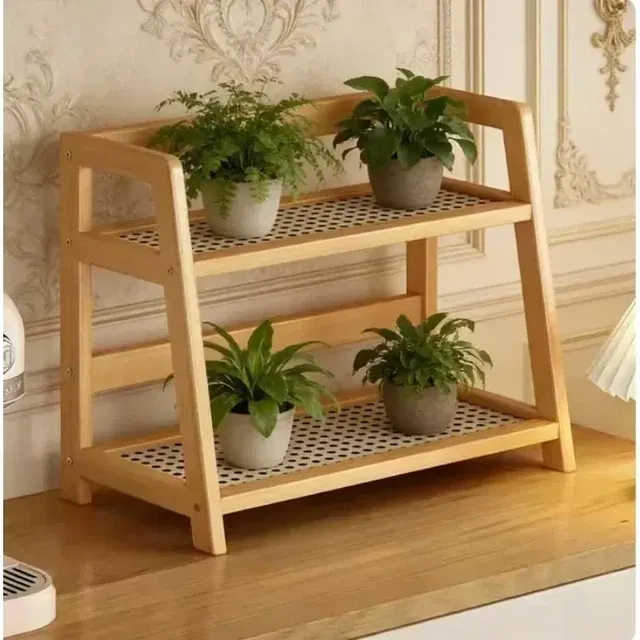 2-Tier Retro Bamboo Shelf for Kitchen 1