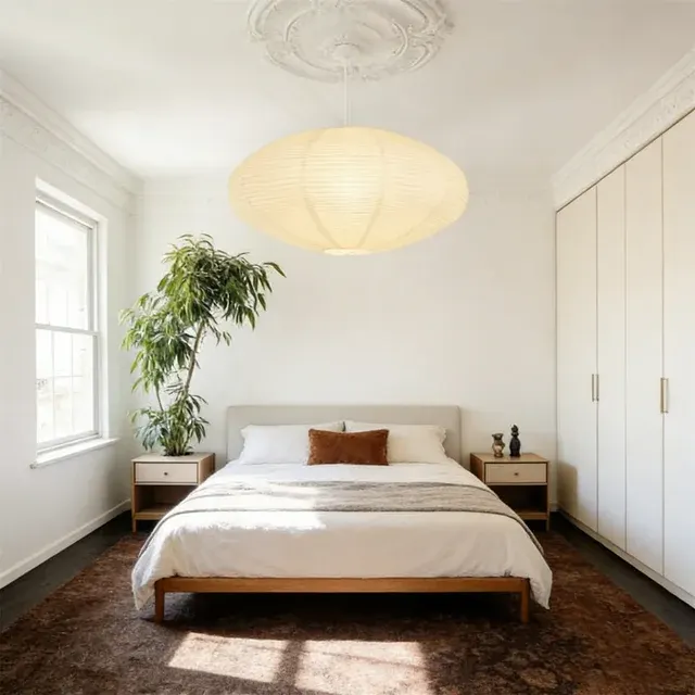 White Oval Hanging Paper Lantern Shade 4