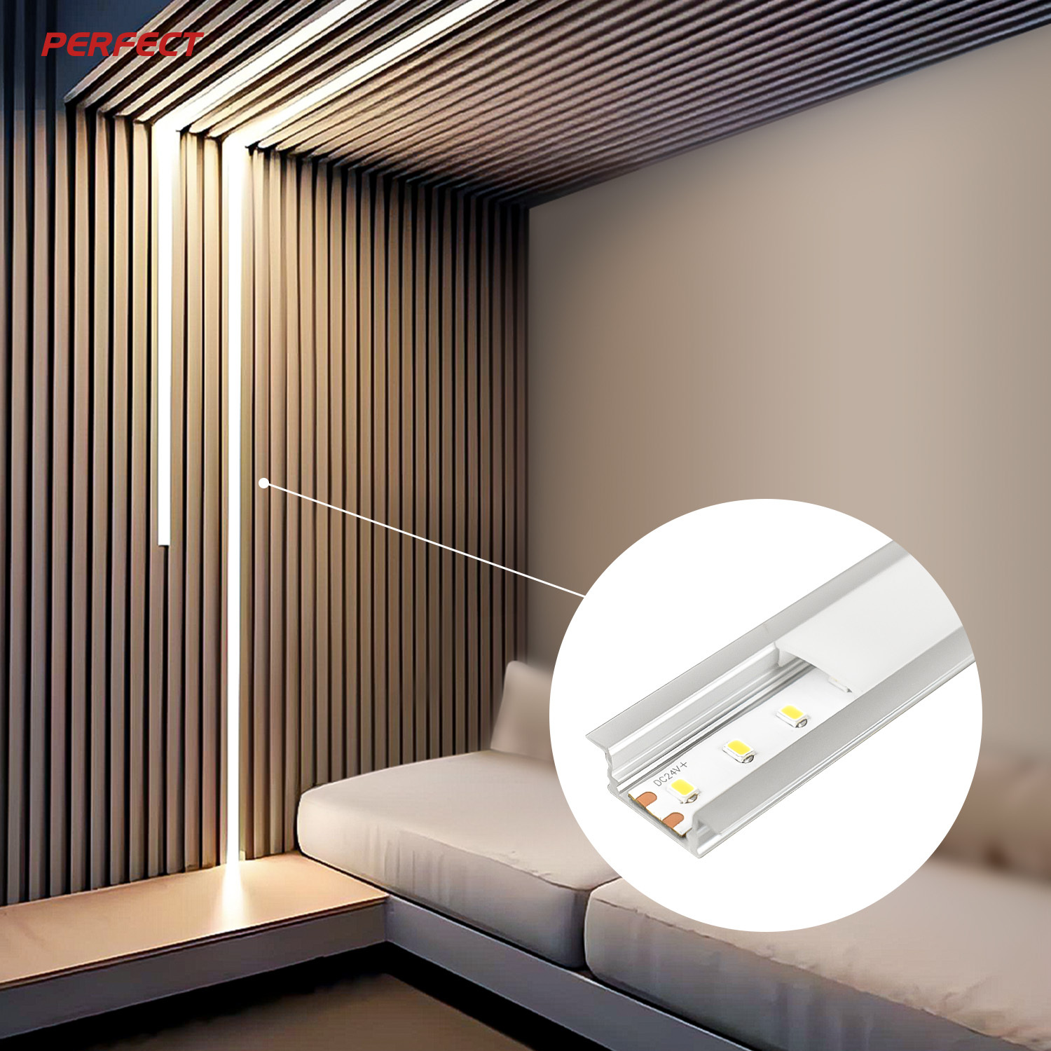 PERFECT 2835 Led Strip Lights Housed in Aluminum