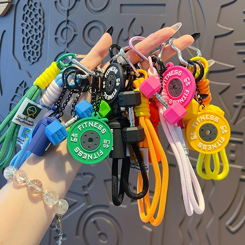 Mini-Hantel-Schlüsselanhänger mit Abnehmbaren Gewichtsplatten DIY Fitness-Taschenanhänger Kreatives Paar-Geschenk 2