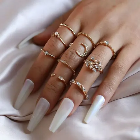 Moon Star Knuckle Ring Set