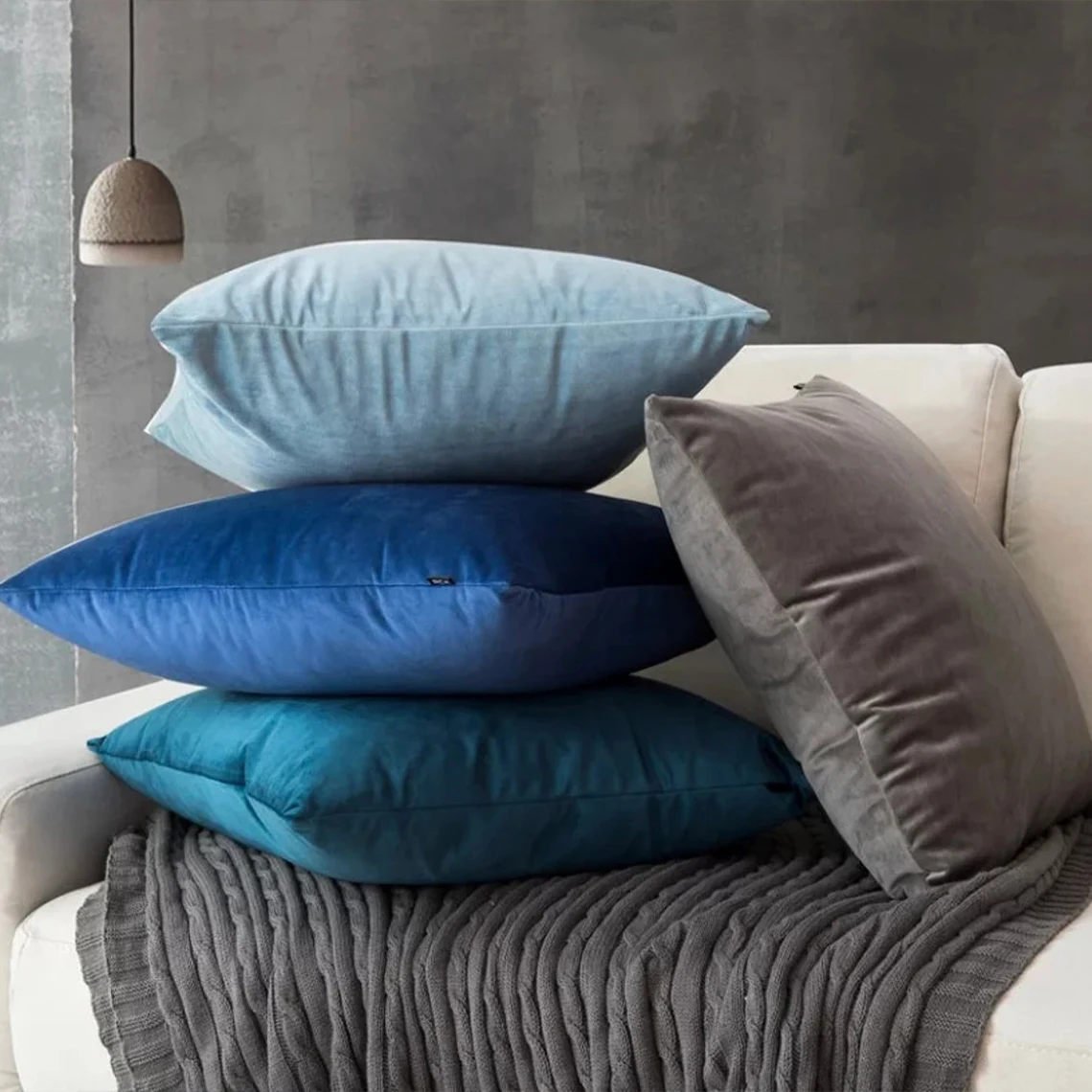 Supersoft Cord-Kissenbezug Einfarbig Gestreift Dekokissenbezüge Dekorativer Kissenbezug für 2