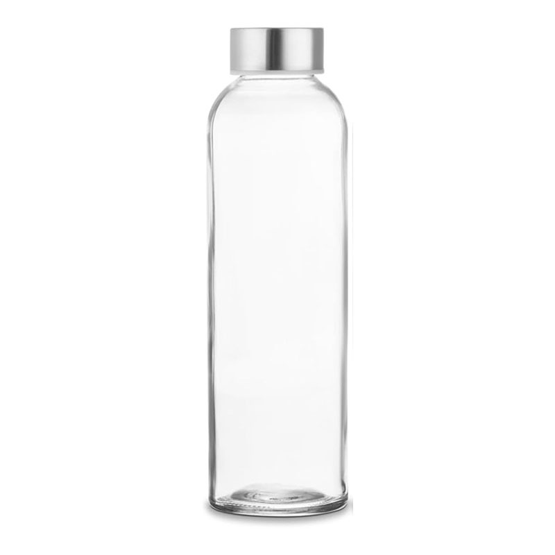 Print 500ml Reusable Clear Glass Water Bottle Stainless