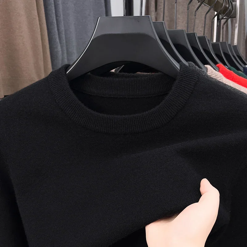 Neuer Herren-Freizeitpullover Rundhalsausschnitt Lange Ärmel Strickpullover Rautenmuster Modisches 4