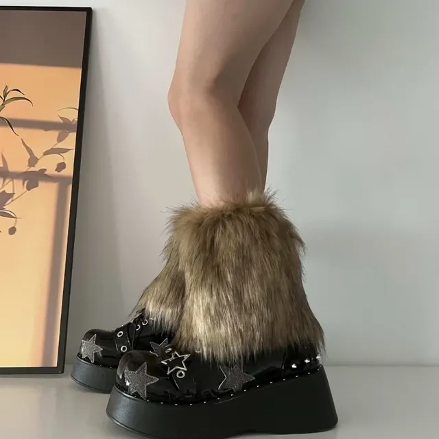 Faux Fur Leg Warmers 4