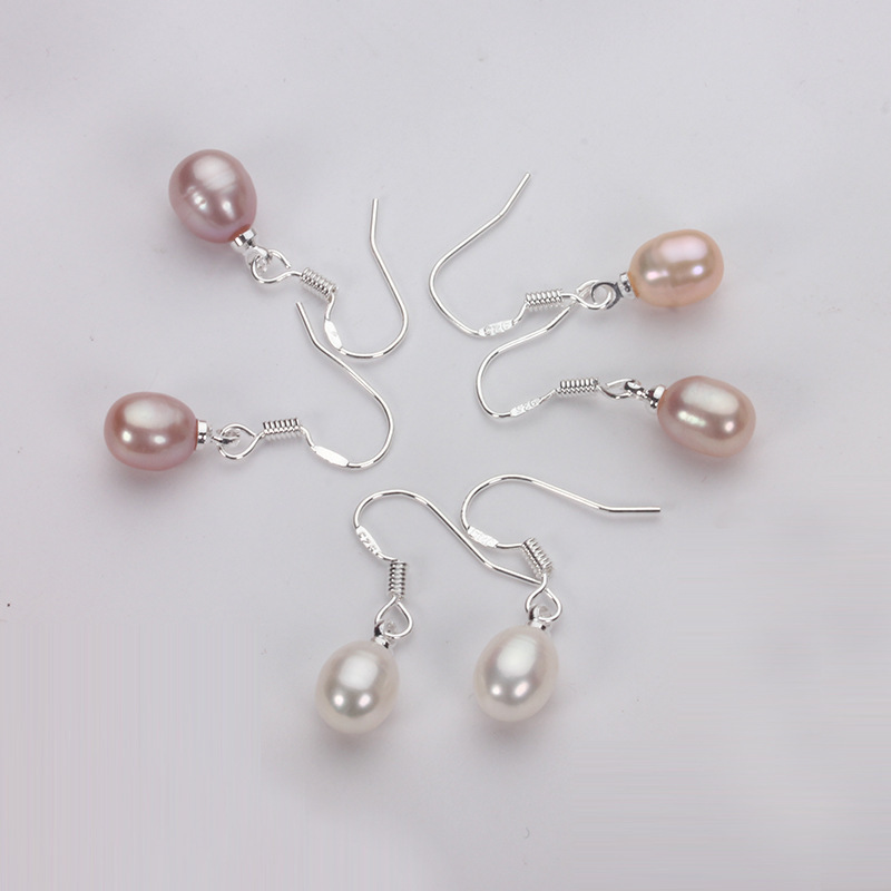 Wassertropfen-Perlenohrringe aus Sterlingsilber 2