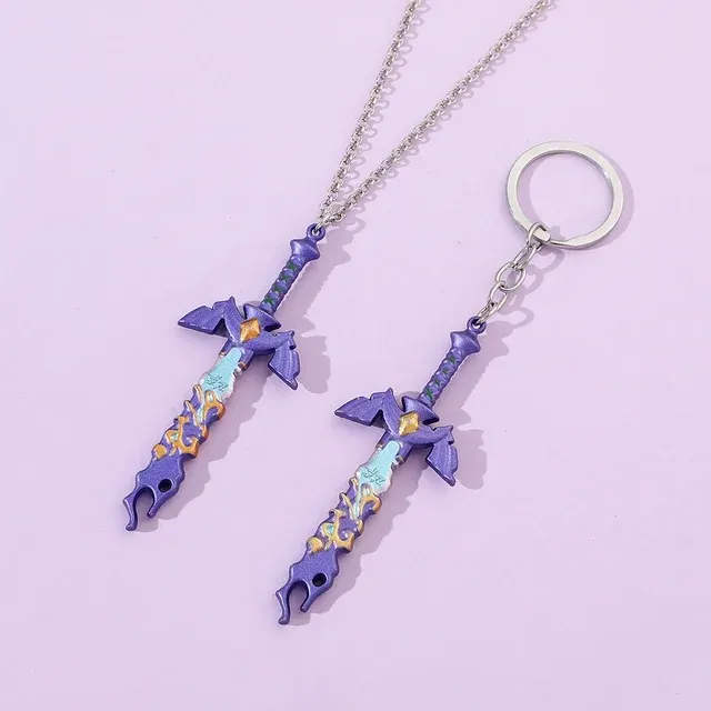 Fan Sword Pendant Necklace 3
