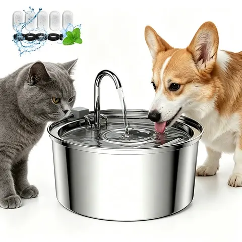 Automatischer Katzenwasserbrunnen Intelligenter Haustierwasserspender mit Filter Trinkbrunnen für