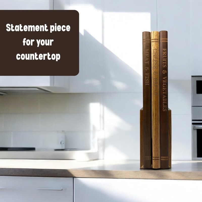 Acacia Wood Book-Shaped Board Set 2