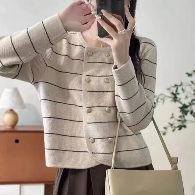 Striped Knit Cardigan 1