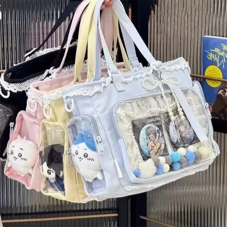 Japanischer Preppy-Stil Messenger Bag mit Süßer Schleife Anime