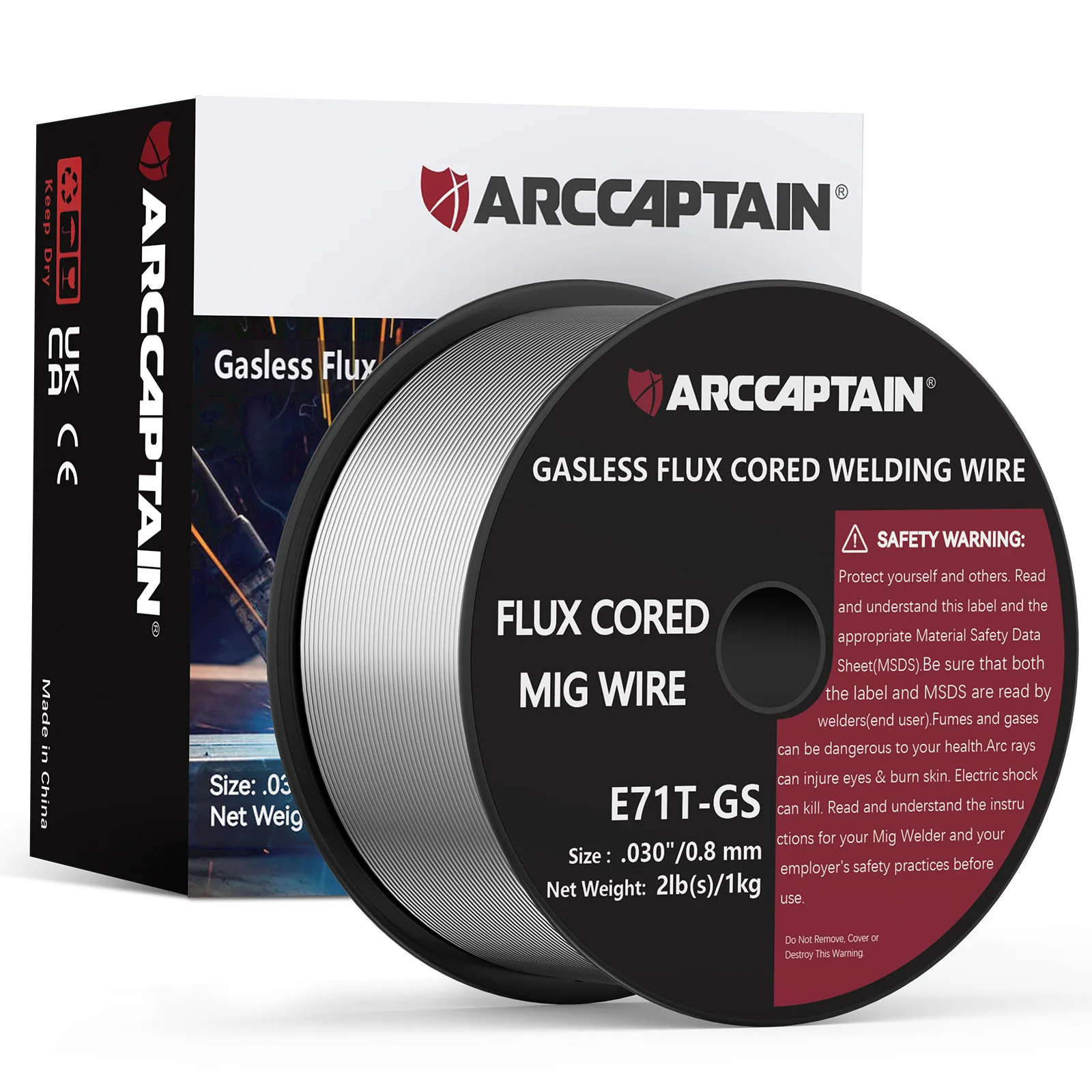 ARCCAPTAIN Flussmittelkern-Schweißdraht E71T-GS Mig-Schweißdrahtspule Ohne Gas MIG MAG