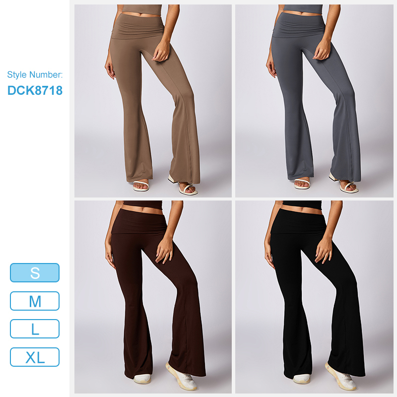 Ribbed High Waisted Bootcut Workout Leggings 3