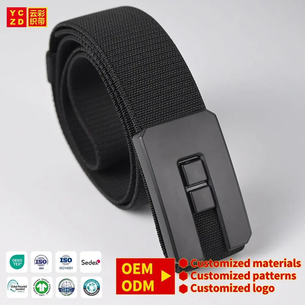 Elastic Office Belt with Zinc Buckle, 3.8cm